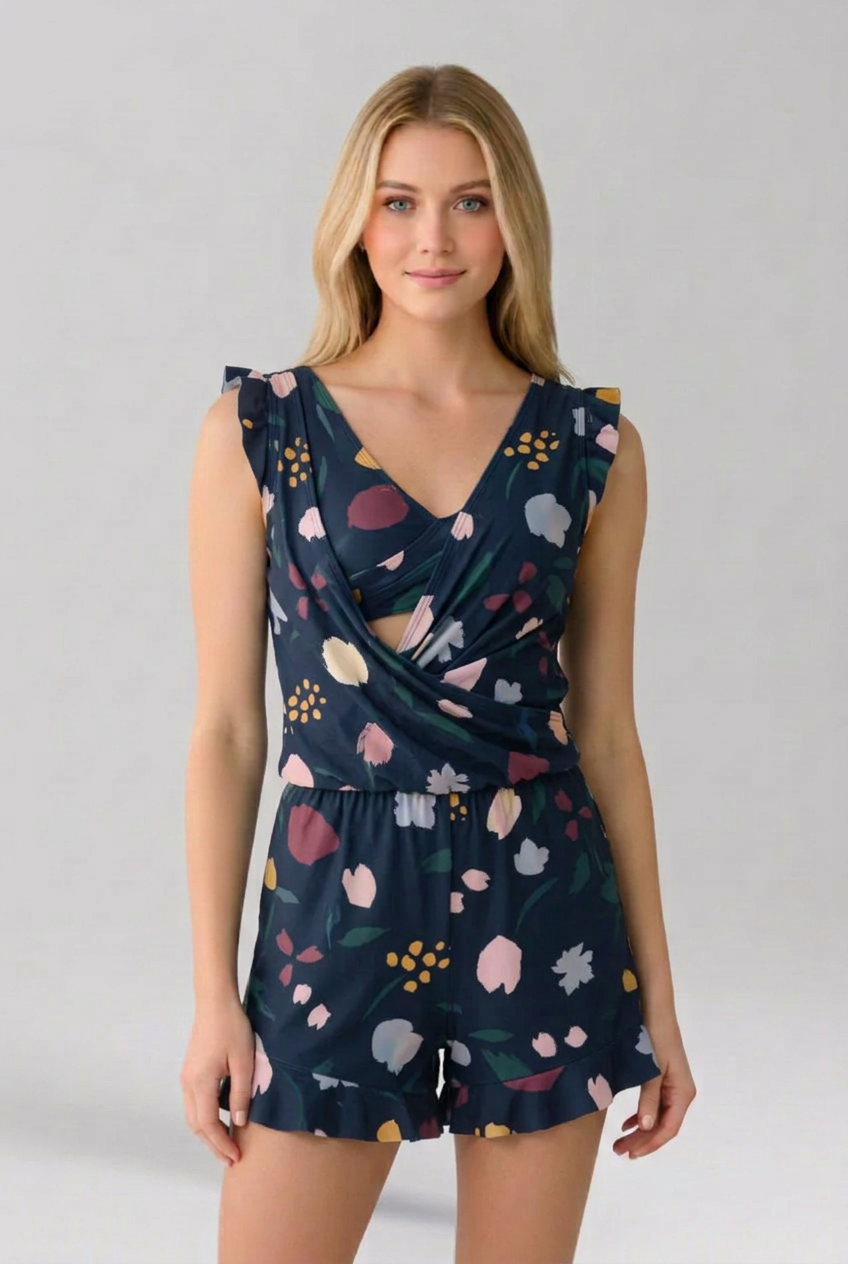 Lila | V Neck Floral Jumpsuit