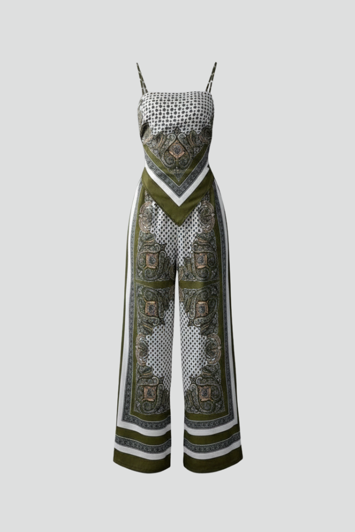 Lila | V Neck Printed Jumpsuit