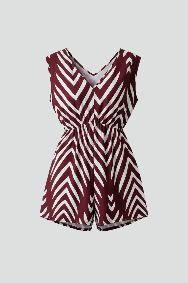 Lena | V Neck Printed Jumpsuit
