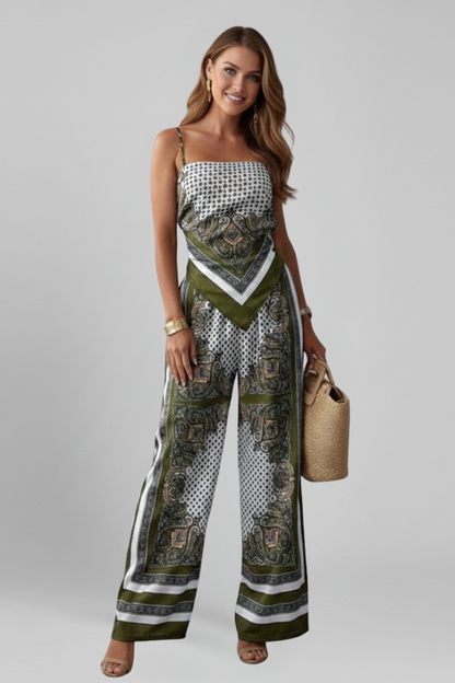 Lila | V Neck Printed Jumpsuit