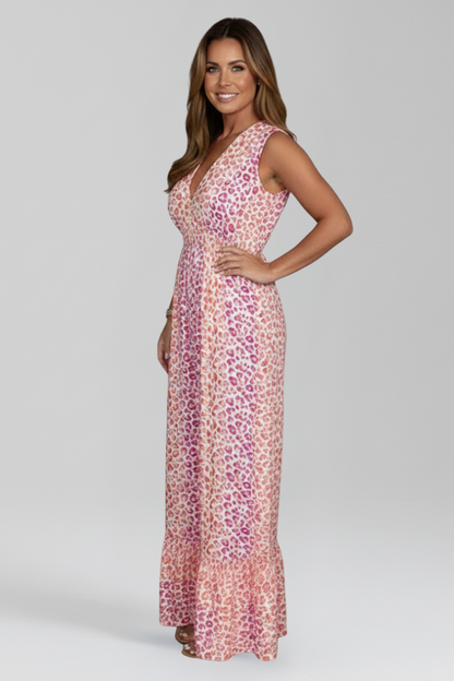 Lena | V Neck Printed Jumpsuit