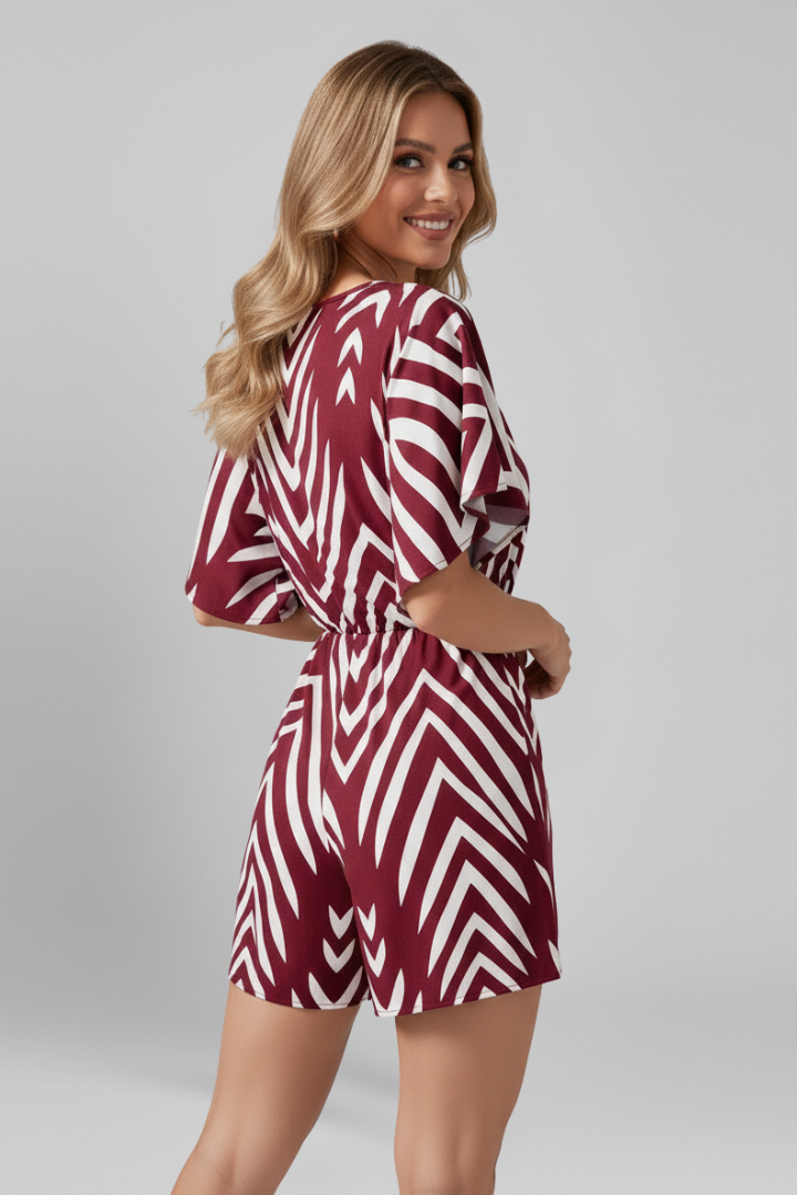 Lila | V Neck Printed Jumpsuit