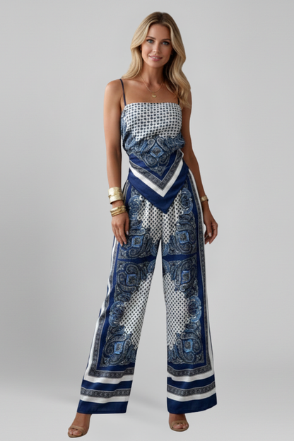 Lila | V Neck Printed Jumpsuit