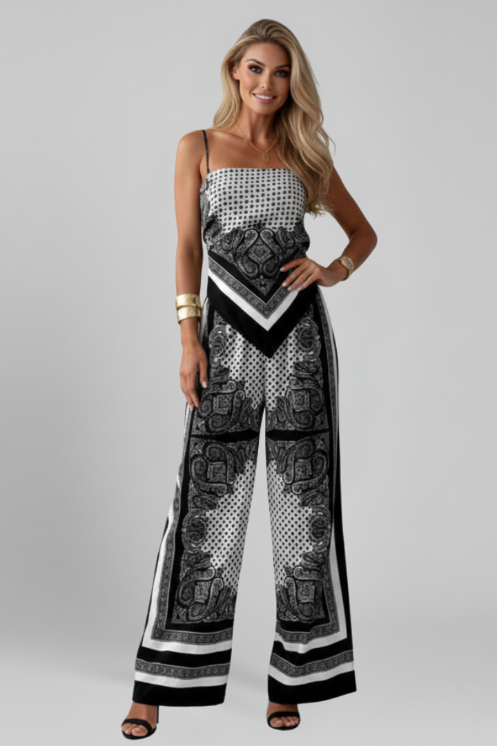 Lena | V Neck Printed Jumpsuit