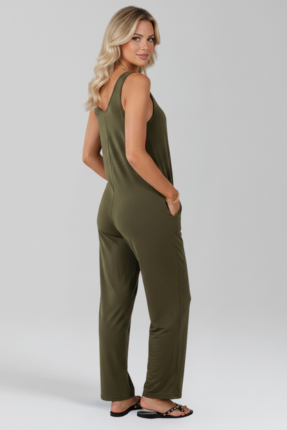 Lena | V Neck Jumpsuit with Side Pockets