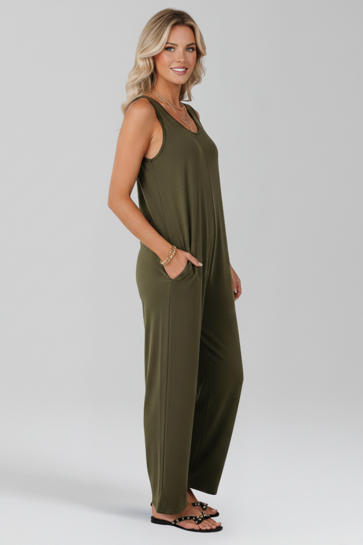 Lena | V Neck Jumpsuit with Side Pockets