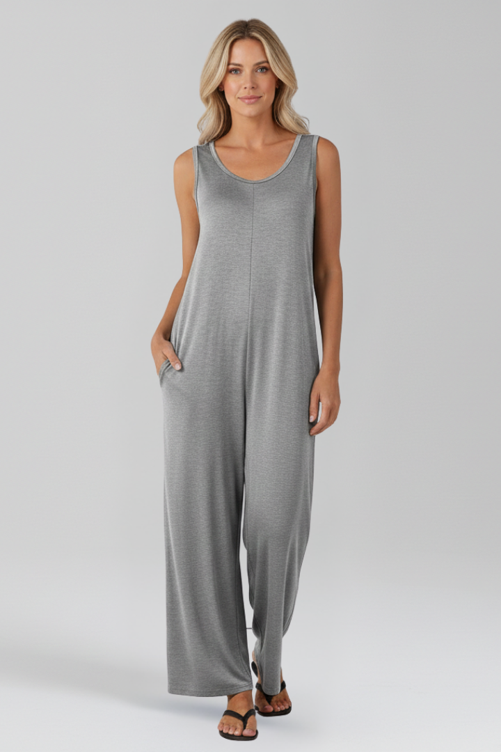 Lena | V Neck Jumpsuit with Side Pockets