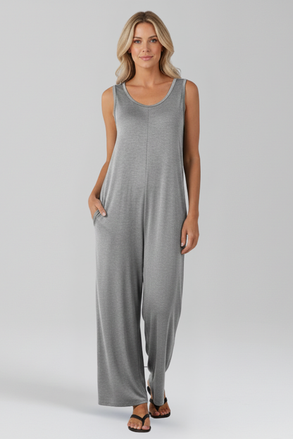 Lena | V Neck Jumpsuit with Side Pockets