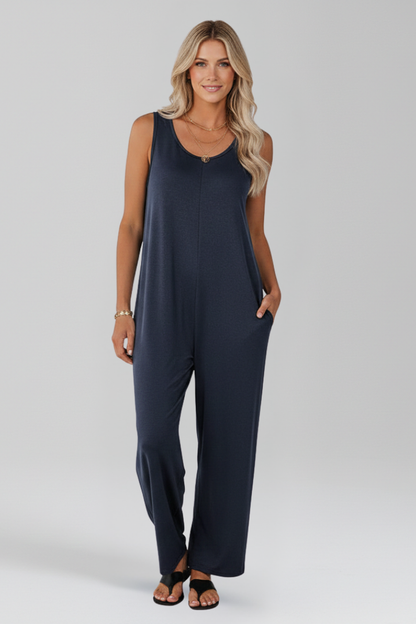 Lena | V Neck Jumpsuit with Side Pockets
