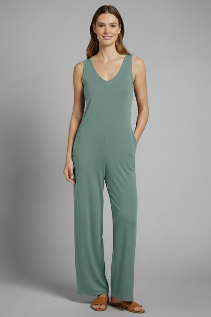 Lena | V Neck Sleeveless Jumpsuit
