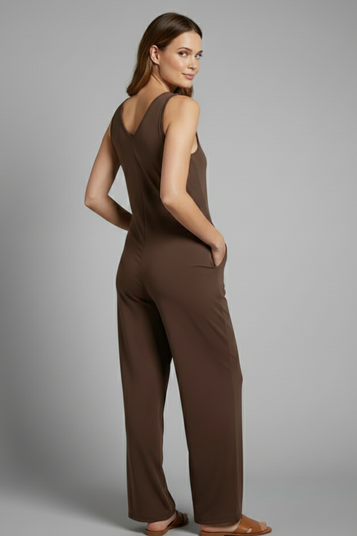 Lena | V Neck Sleeveless Jumpsuit