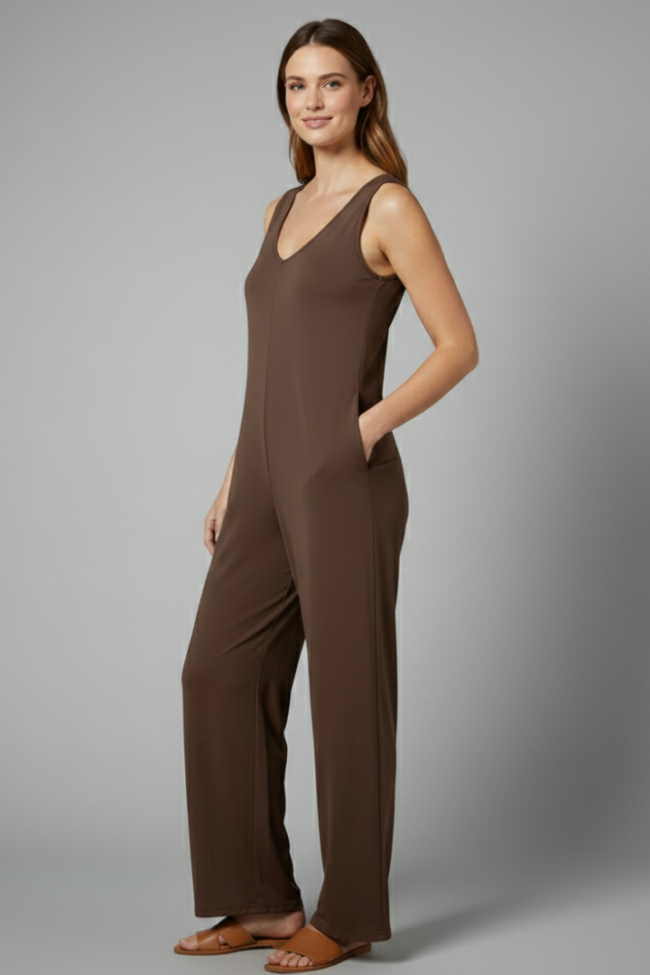Lena | V Neck Sleeveless Jumpsuit