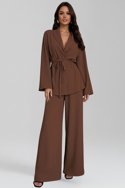 Lila | V Neckline Jumpsuit with Waist Belt
