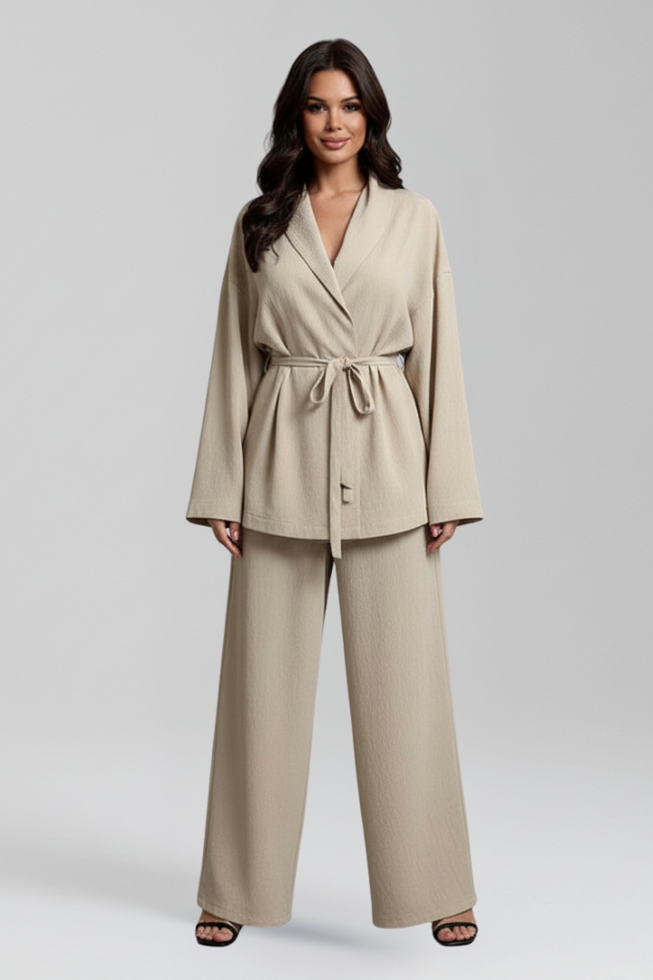 Lila | V Neckline Jumpsuit with Waist Belt