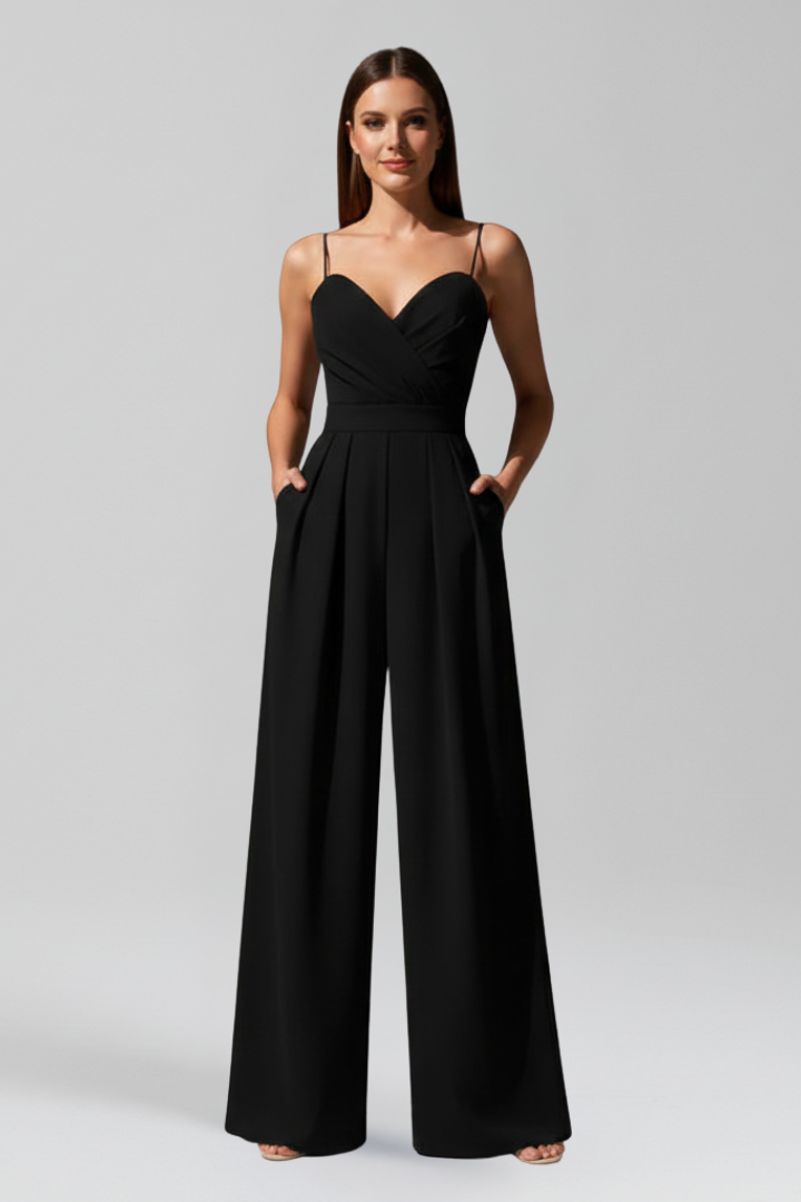 Lena | V Neck Wide-Leg Jumpsuit