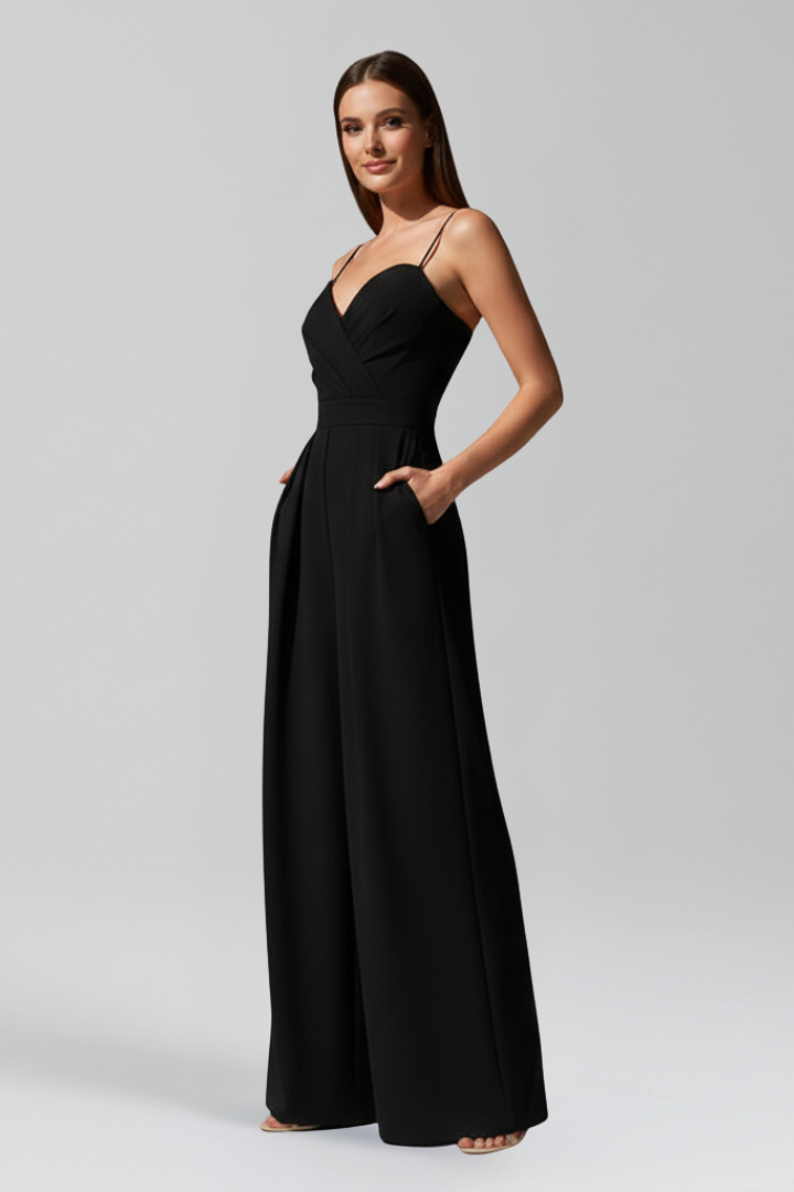 Lena | V Neck Wide-Leg Jumpsuit