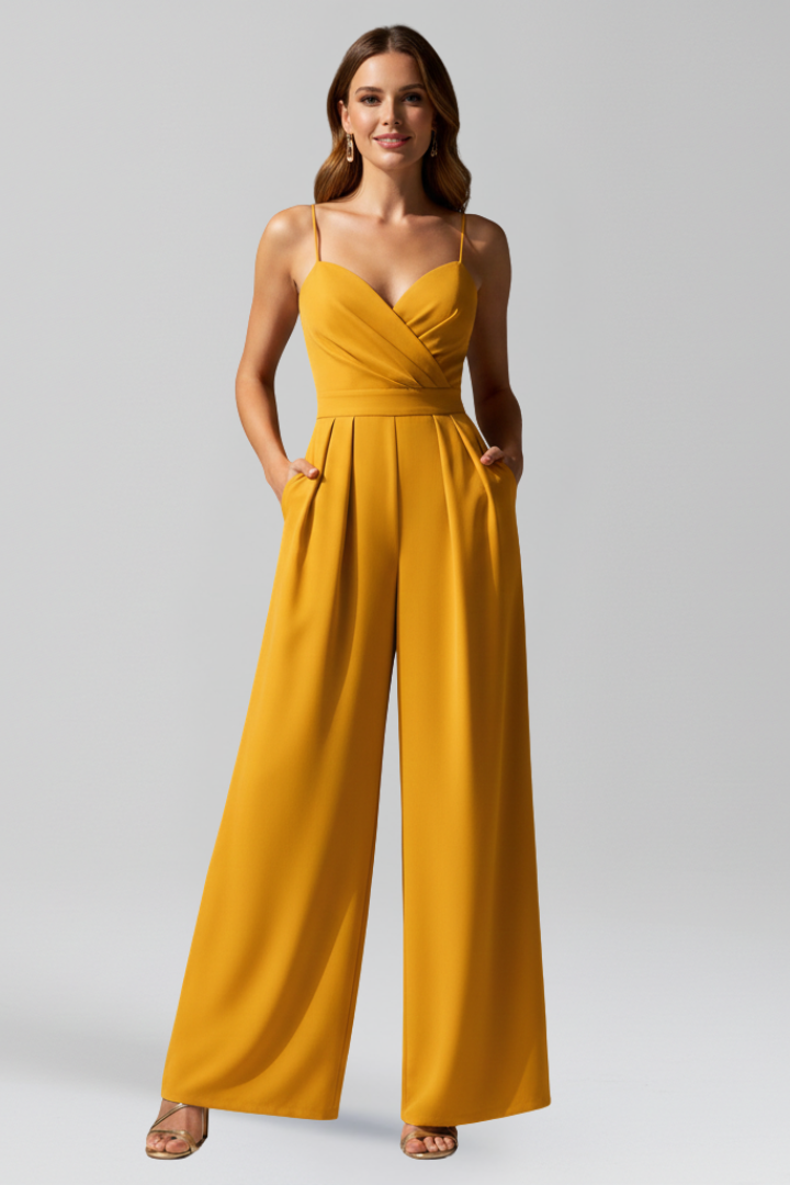 Lena | V Neck Wide-Leg Jumpsuit