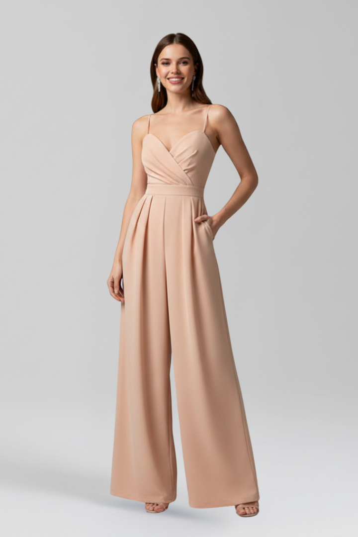 Lena | V Neck Wide-Leg Jumpsuit