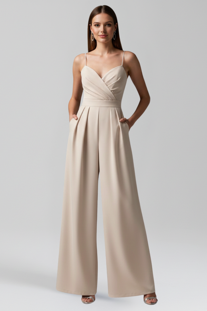 Lena | V Neck Wide-Leg Jumpsuit