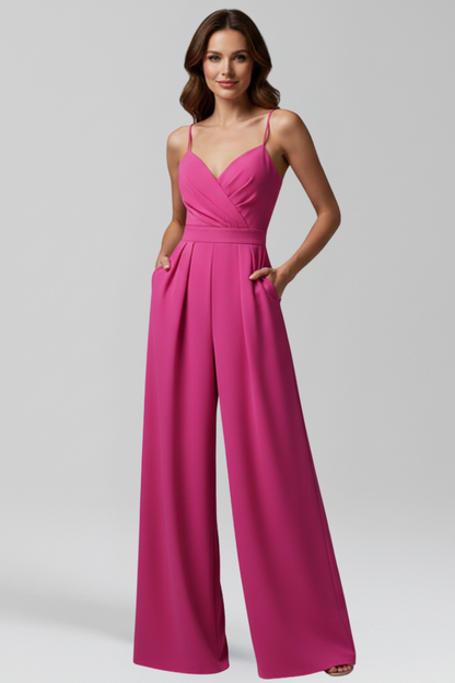 Lena | V Neck Wide-Leg Jumpsuit