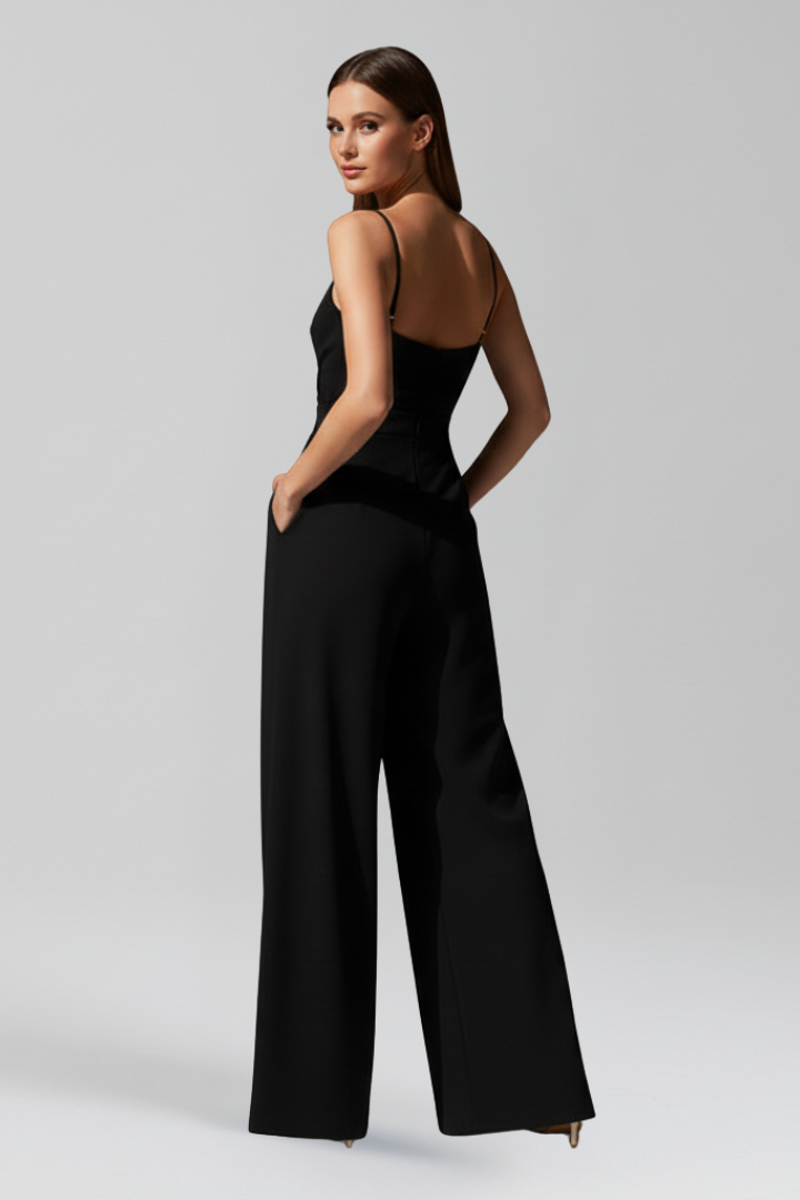 Lena | V Neck Wide-Leg Jumpsuit