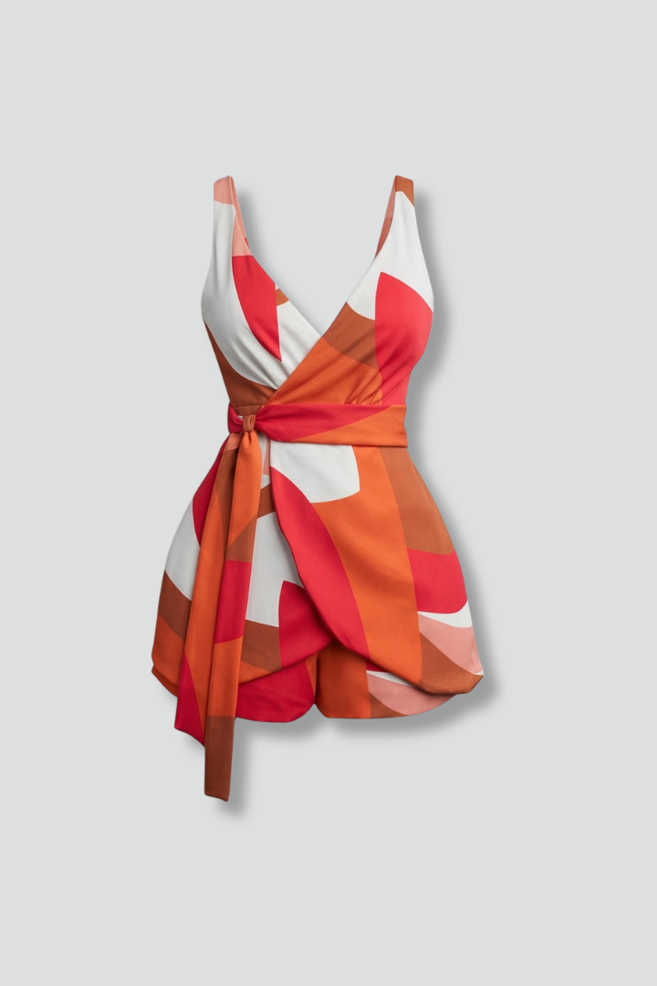 Lila | Wrap Neckline Printed Jumpsuit