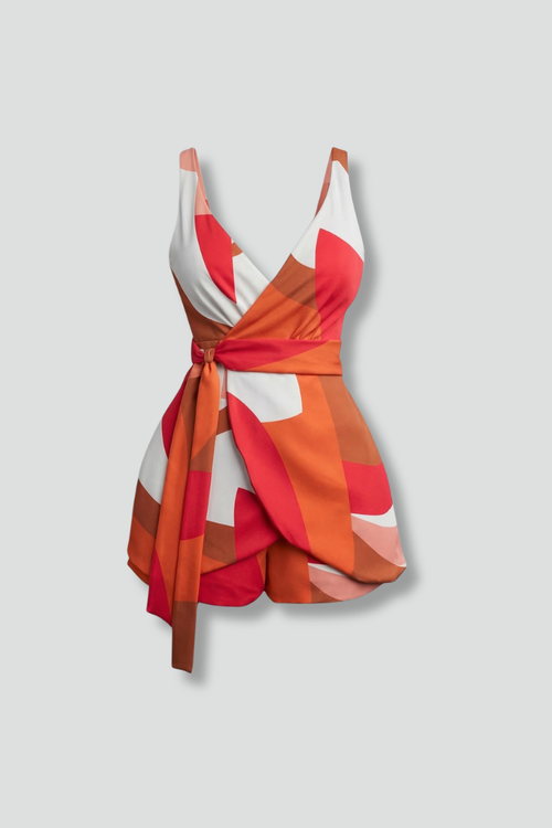 Lila | Wrap Neckline Printed Jumpsuit