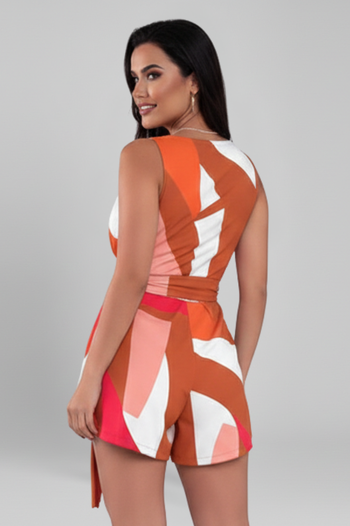 Lila | Wrap Neckline Printed Jumpsuit