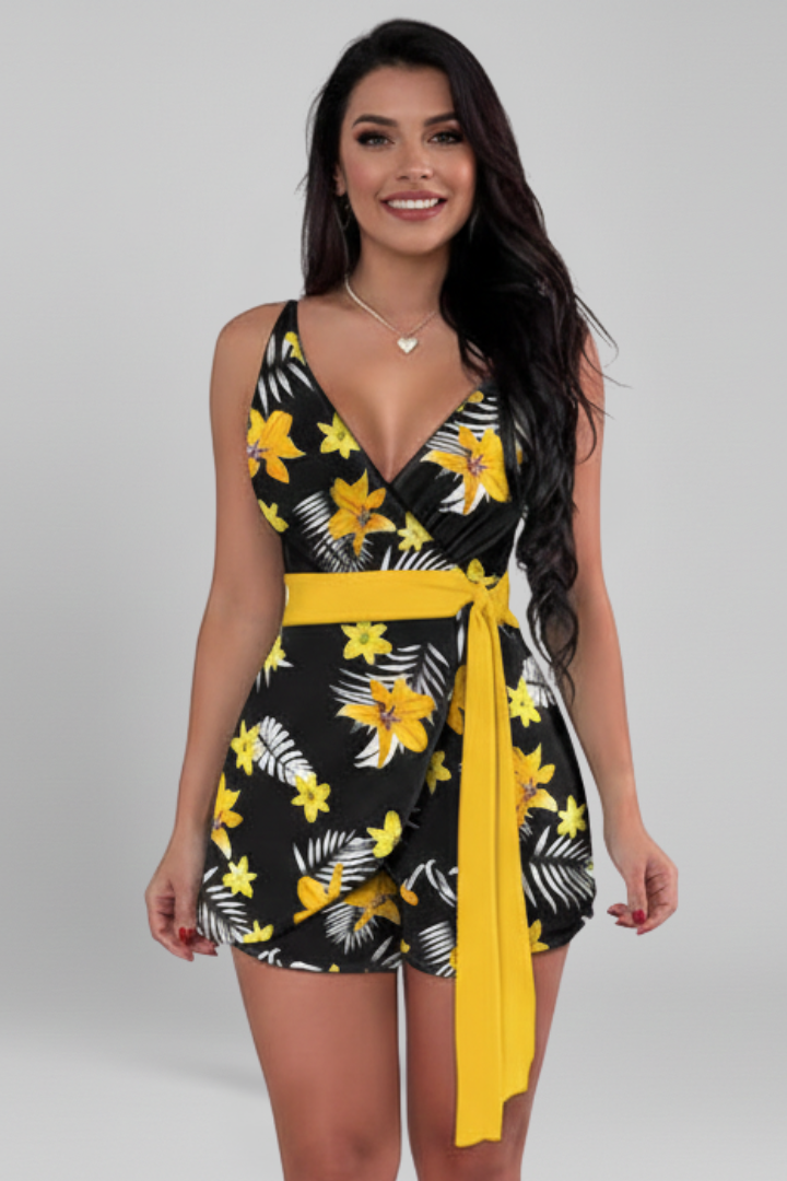 Lila | Wrap Neckline Printed Jumpsuit