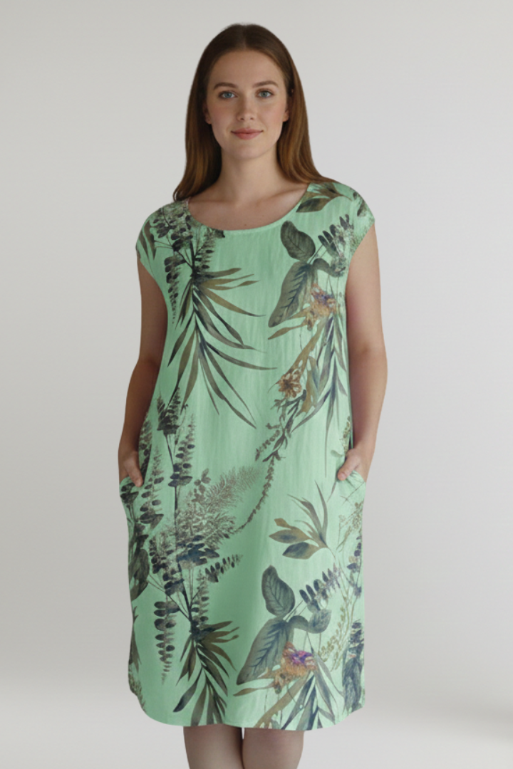 Lila | Printed Knee-Length Dress with Pockets