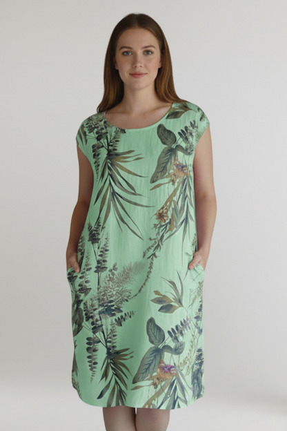 Lila | Printed Knee-Length Dress with Pockets