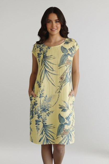 Lila | Printed Knee-Length Dress with Pockets