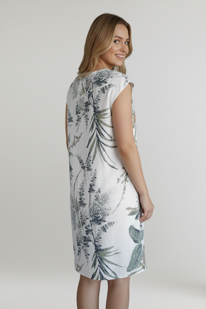Lila | Printed Knee-Length Dress with Pockets