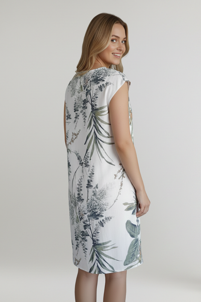 Lila | Printed Knee-Length Dress with Pockets