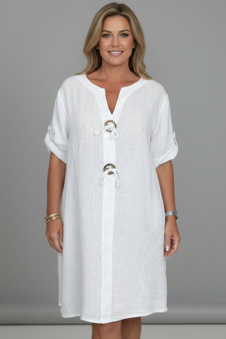Lila | Elegant Knee-Length Dress with Short Sleeves