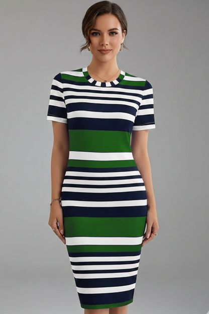 Lena | Stripe Pattern Knee-Length Dress