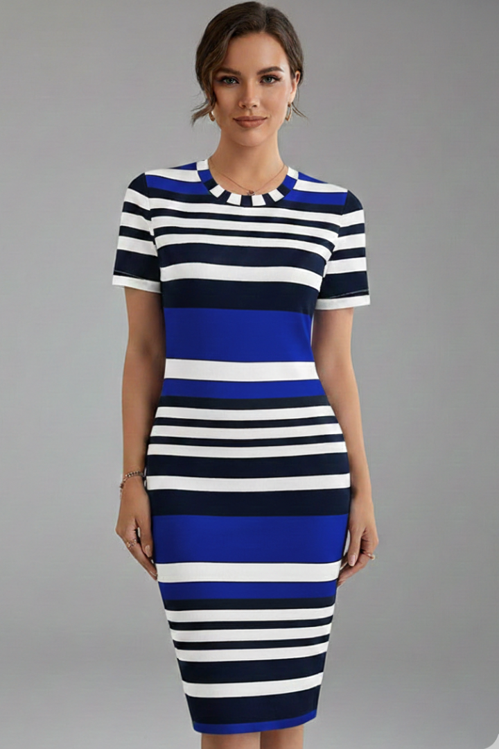 Lena | Stripe Pattern Knee-Length Dress