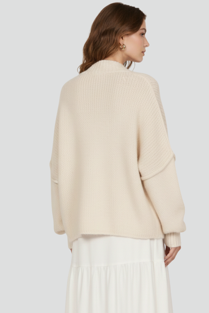 Lena | Knit Cardigan with Button-Front and Dropped Shoulders