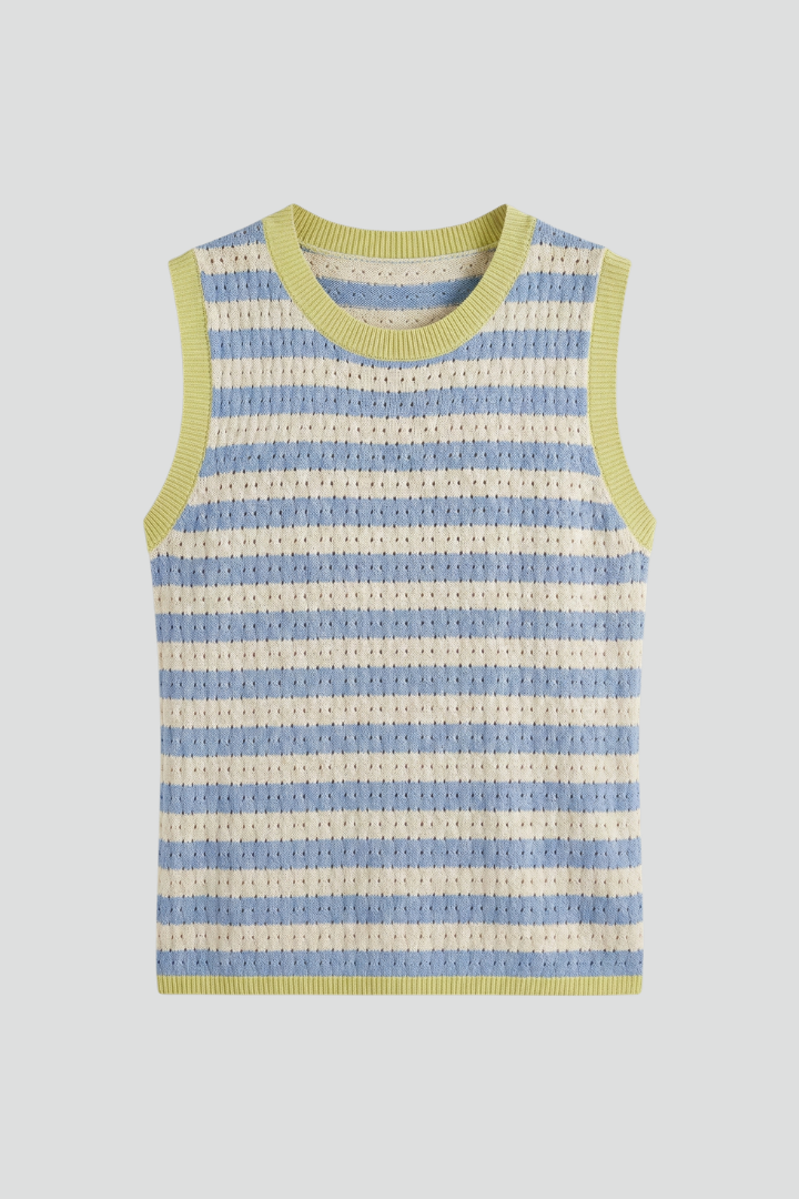 Lila | Striped Knit Top with Round Neck
