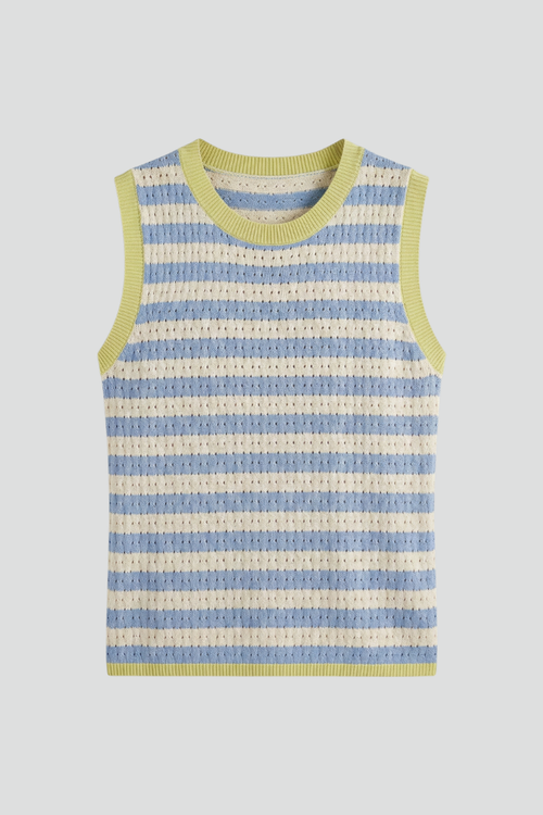 Lila | Striped Knit Top with Round Neck