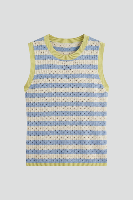 Lila | Striped Knit Top with Round Neck