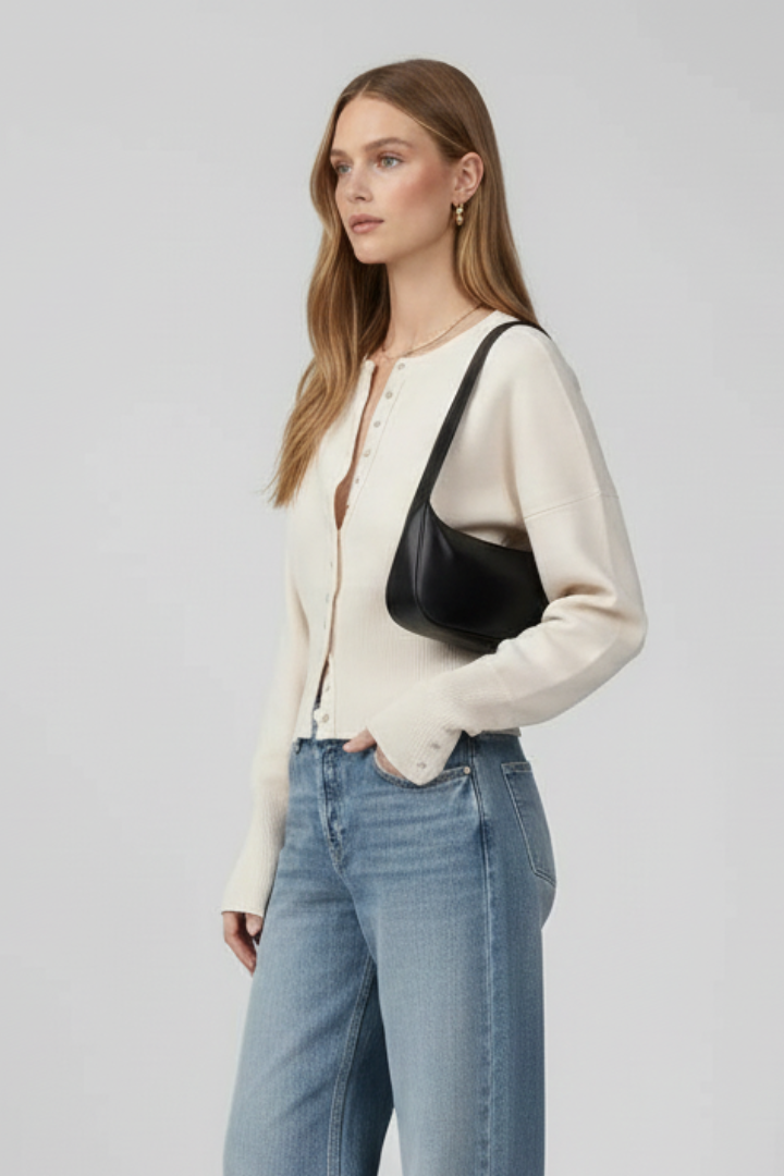 Lila | Knitted Cardigan with Round Neckline