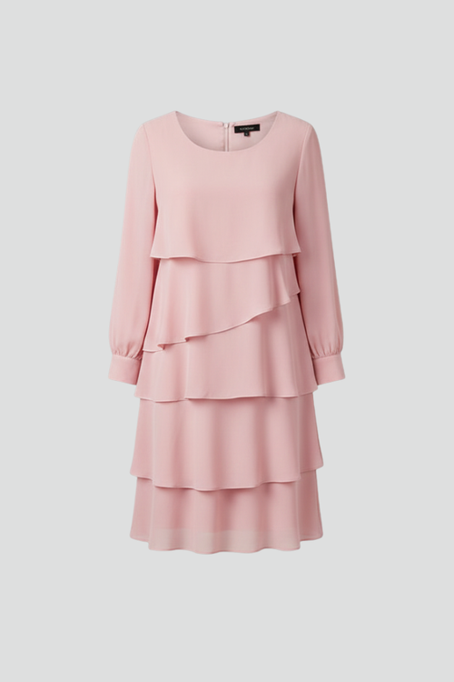 Lila | Layered Long Sleeve Dress with Tiered Skirt
