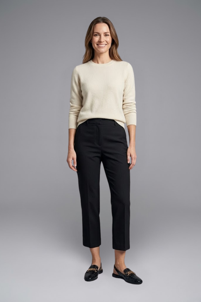 Lena | Leather Slingback Flats with Metal Vamp Detail