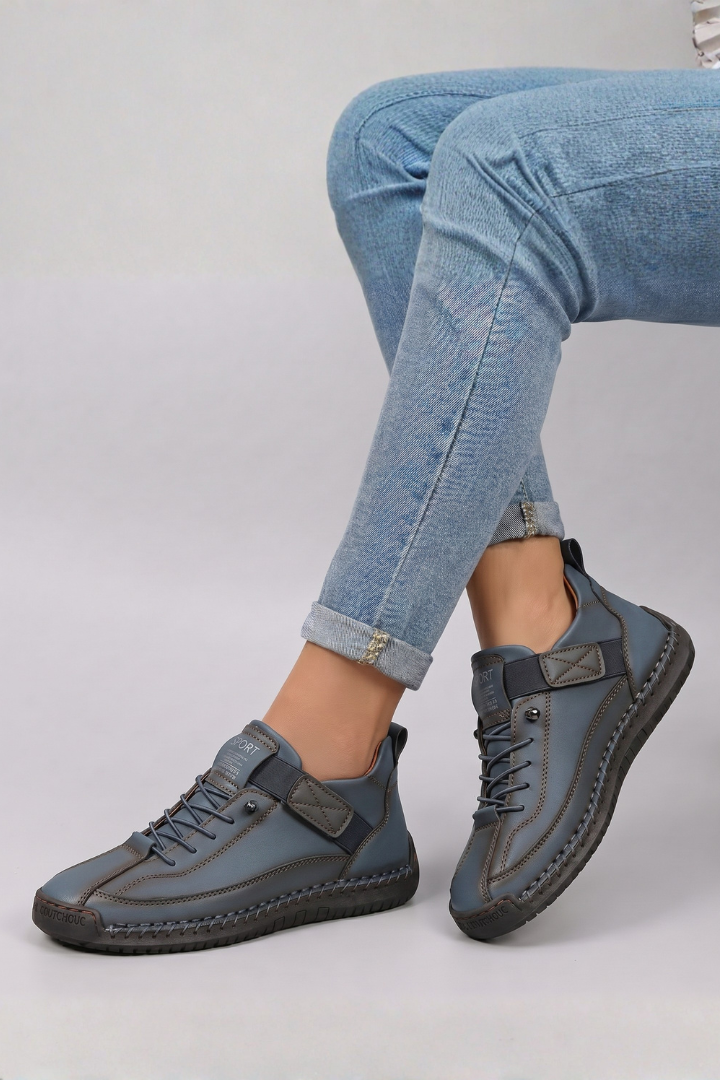 Lena | Luxe Leather Lace-Up Trainers