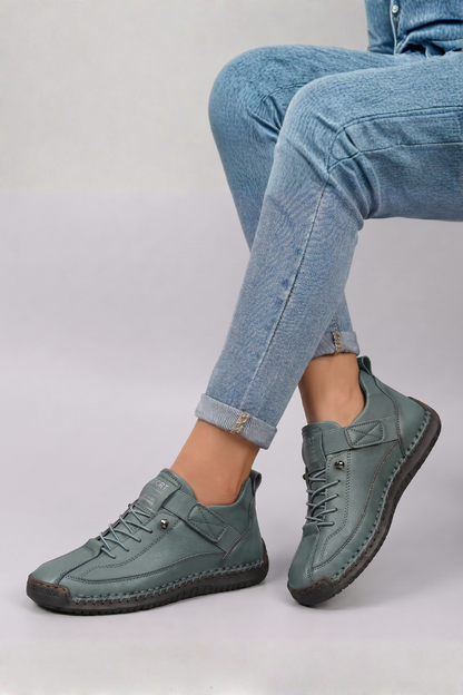 Lena | Luxe Leather Lace-Up Trainers