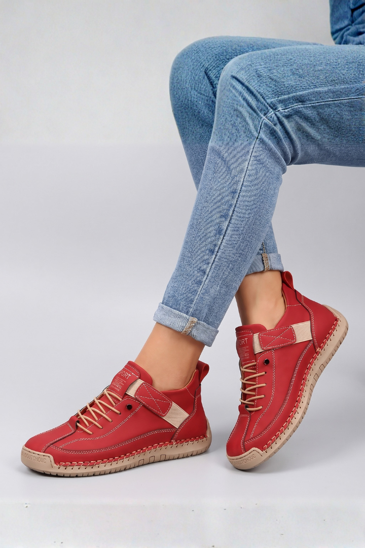 Lena | Luxe Leather Lace-Up Trainers