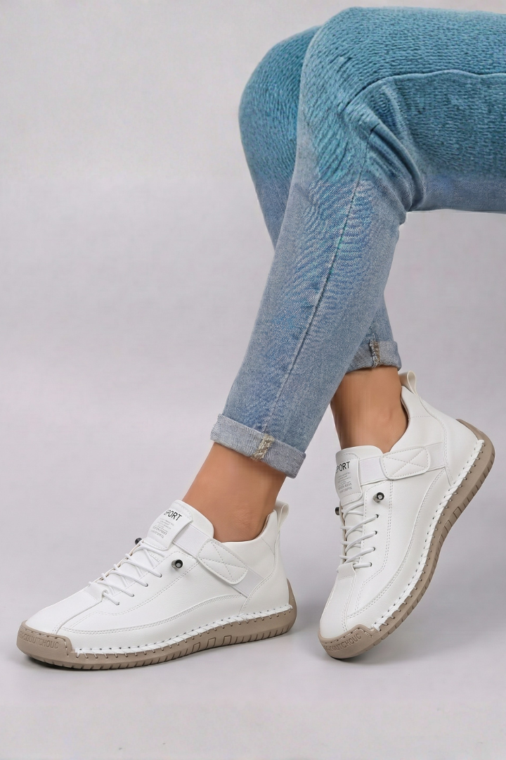 Lena | Luxe Leather Lace-Up Trainers