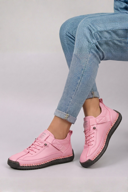 Lena | Luxe Leather Lace-Up Trainers