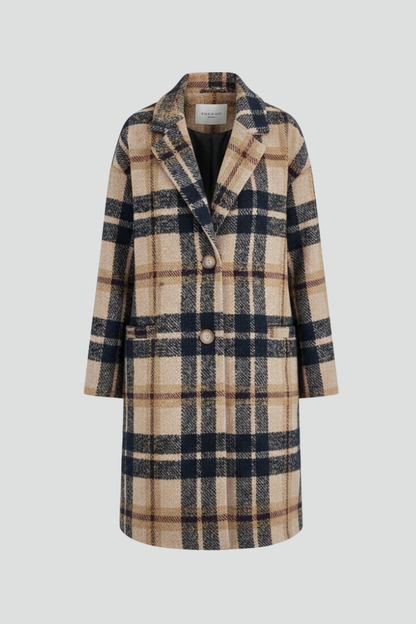 Elena | Tailored Long Coat with Buttons and Lapel